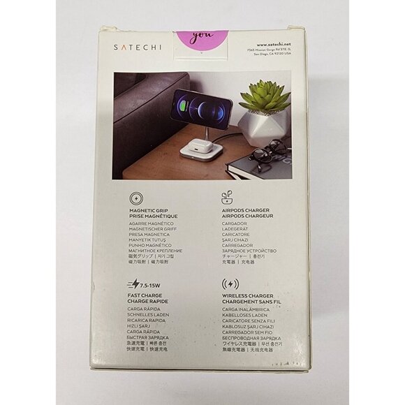 SATECHI Aluminum 2-in-1 Magnet Wireless Charging Stand - Picture 2 of 5